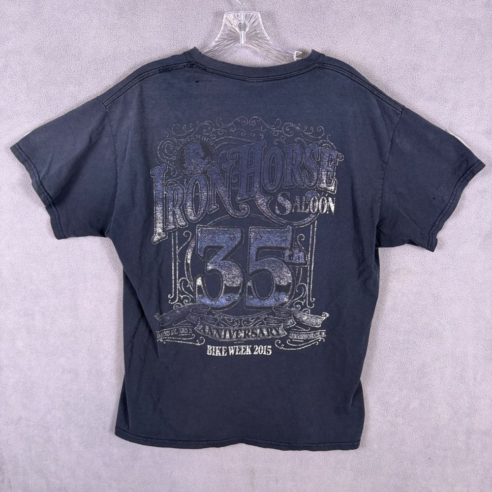 2015 Bike Week Pocket T-shirt L Black 35th Anniversary Iron Horse Saloon Read!